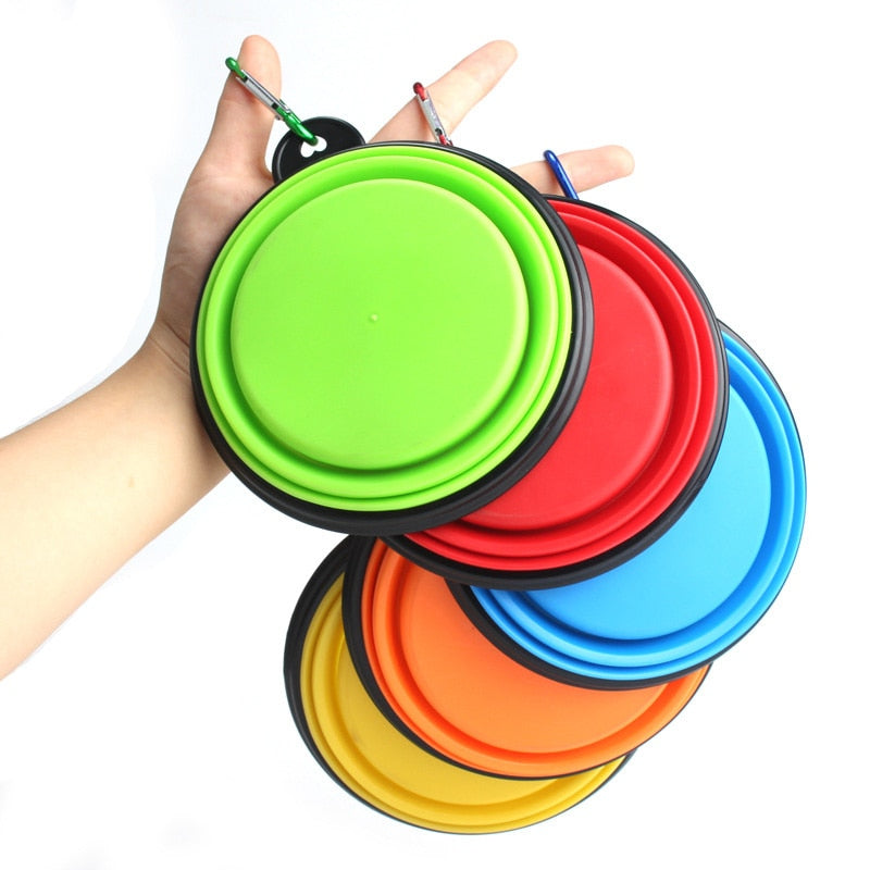 pawstrip 1pc Collapsible Silicone Dog Bowl Outdoor Hiking Travel Dog Water Food Bowl 6 Colors