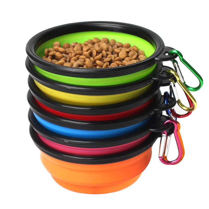 pawstrip 1pc Collapsible Silicone Dog Bowl Outdoor Hiking Travel Dog Water Food Bowl 6 Colors