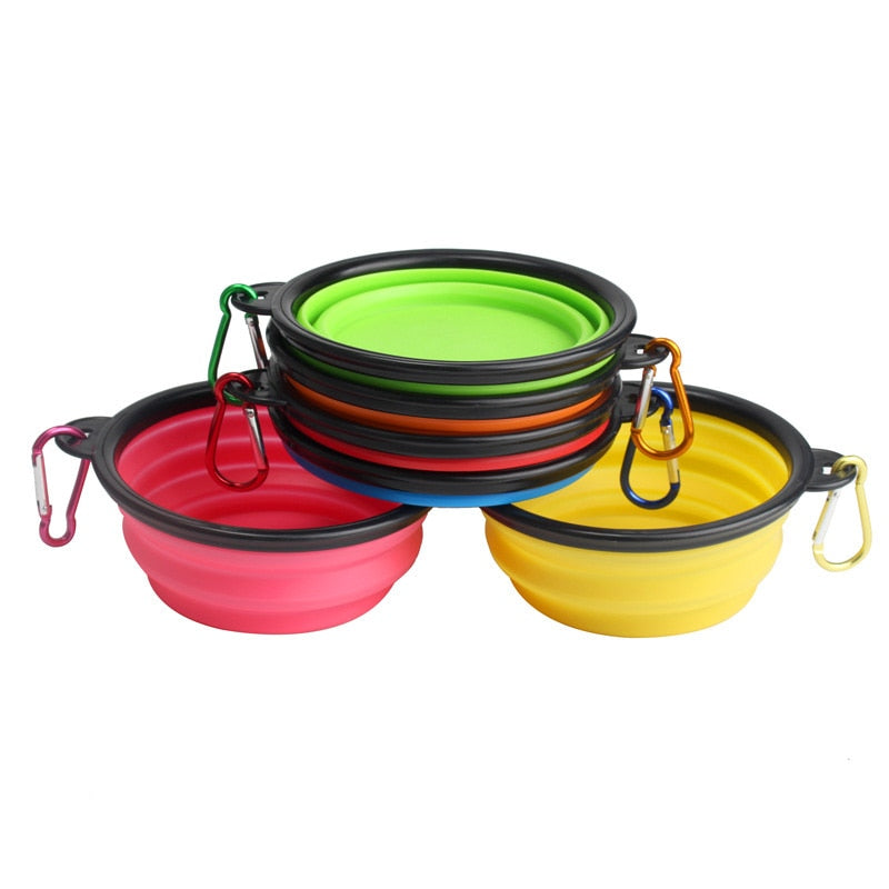 pawstrip 1pc Collapsible Silicone Dog Bowl Outdoor Hiking Travel Dog Water Food Bowl 6 Colors