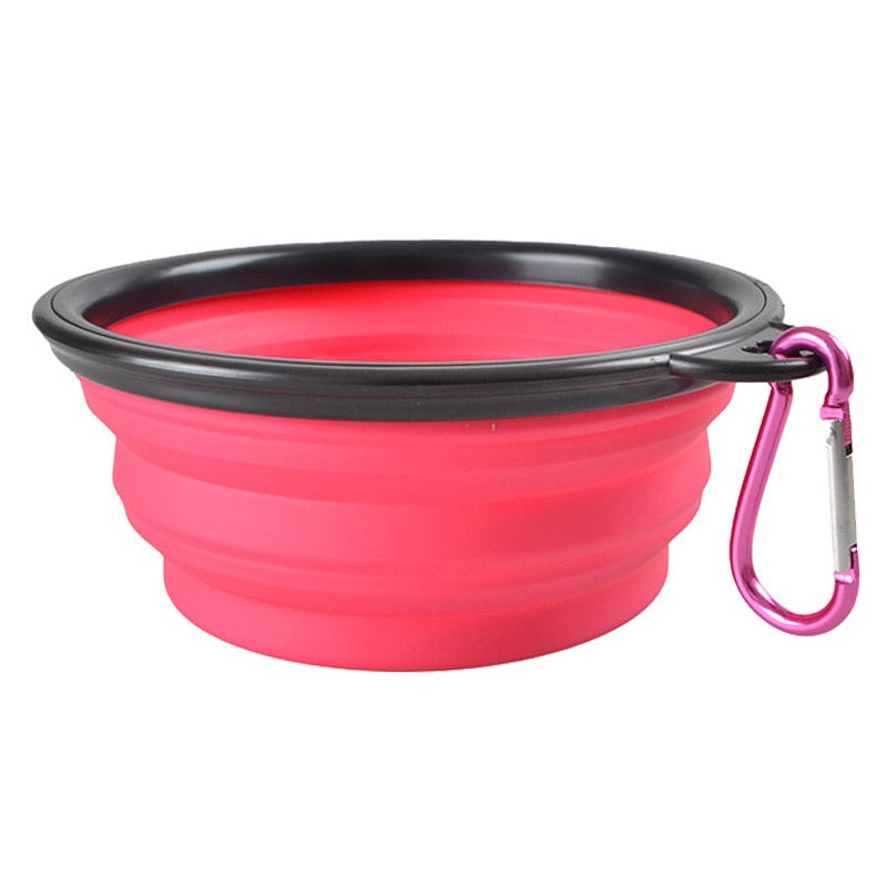 pawstrip 1pc Collapsible Silicone Dog Bowl Outdoor Hiking Travel Dog Water Food Bowl 6 Colors