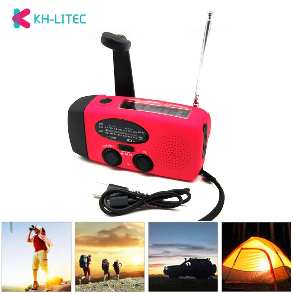 3 in 1 Emergency Charger Hand Crank Generator Wind/solar light/Dynamo Powered FM/AM Radio Phones Chargers